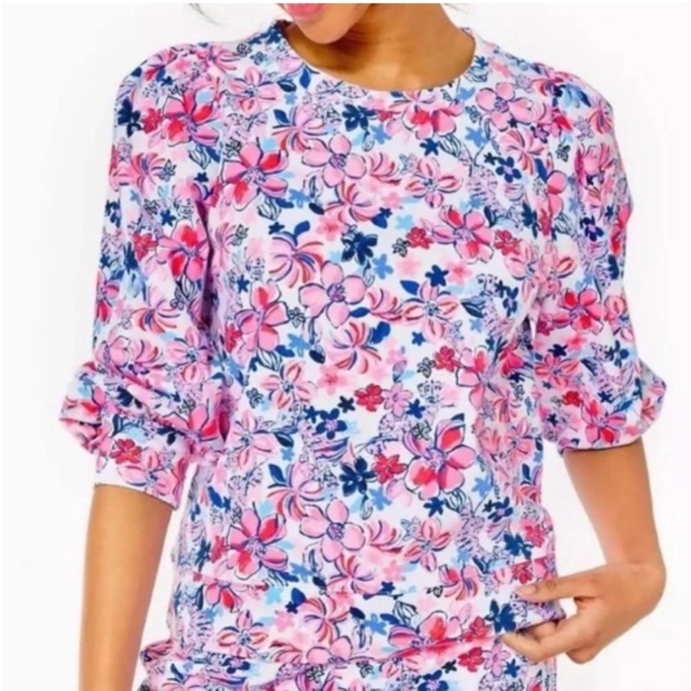 Lilly Pulitzer Corden Pink and Blue Party Like a LobStar Sweatshirt size small